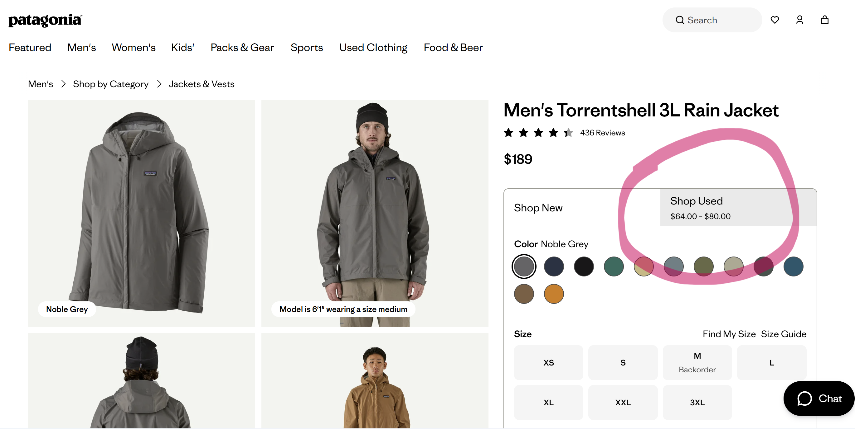 patagonia webiste secondhand